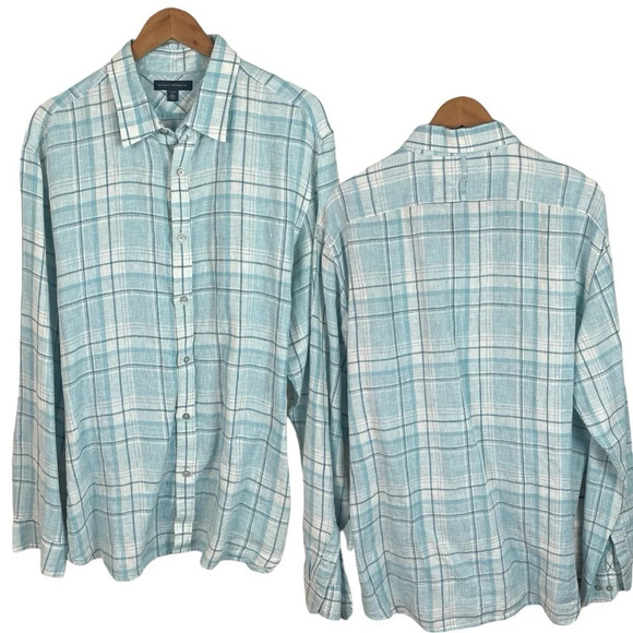 Banana Republic Other - BF1219 Men’s Banana Republic Designer Casual LINEN Button Down Shirt 17-17.5 XL